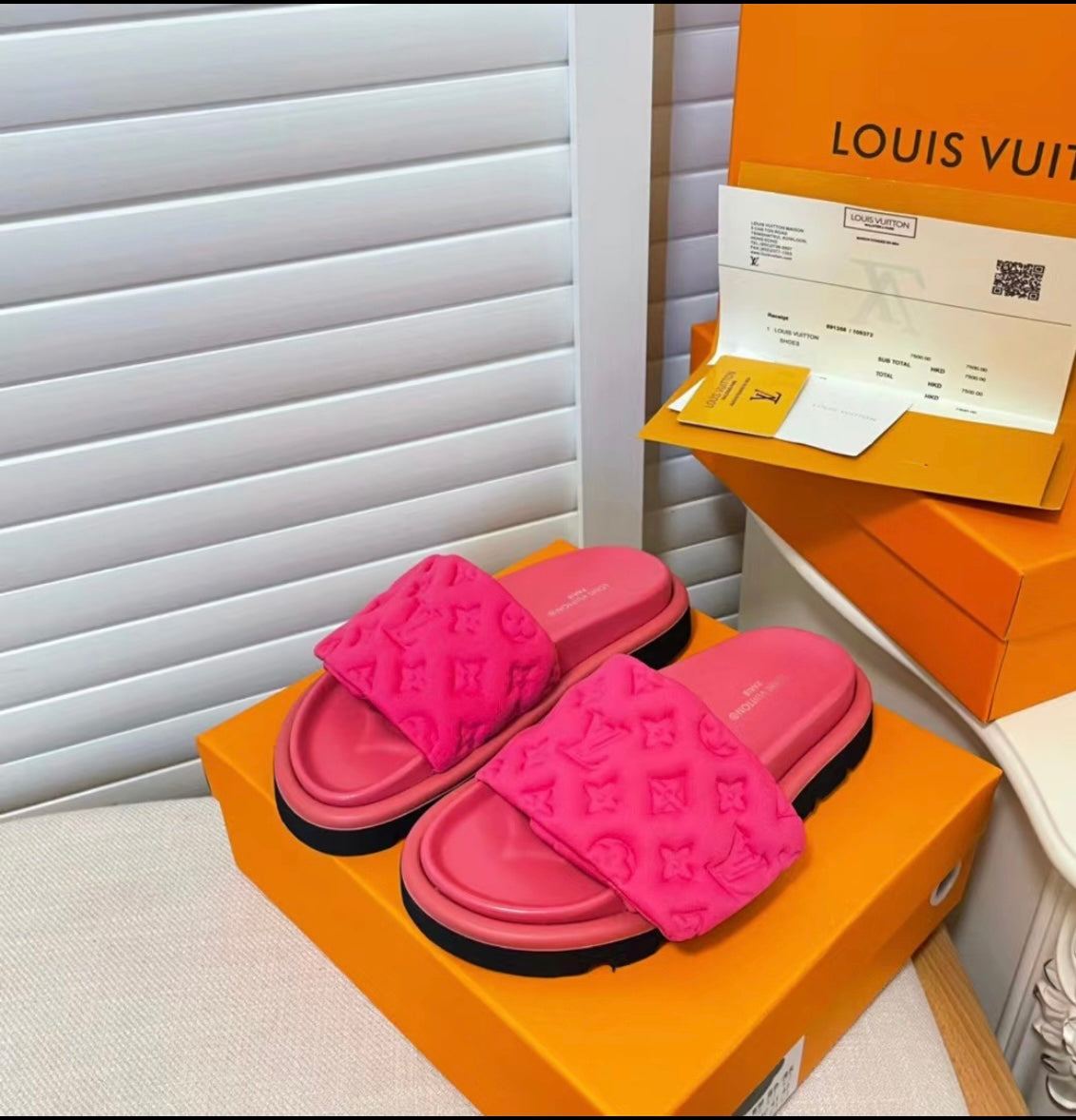 Pink Pillow Comfort LV Sandals